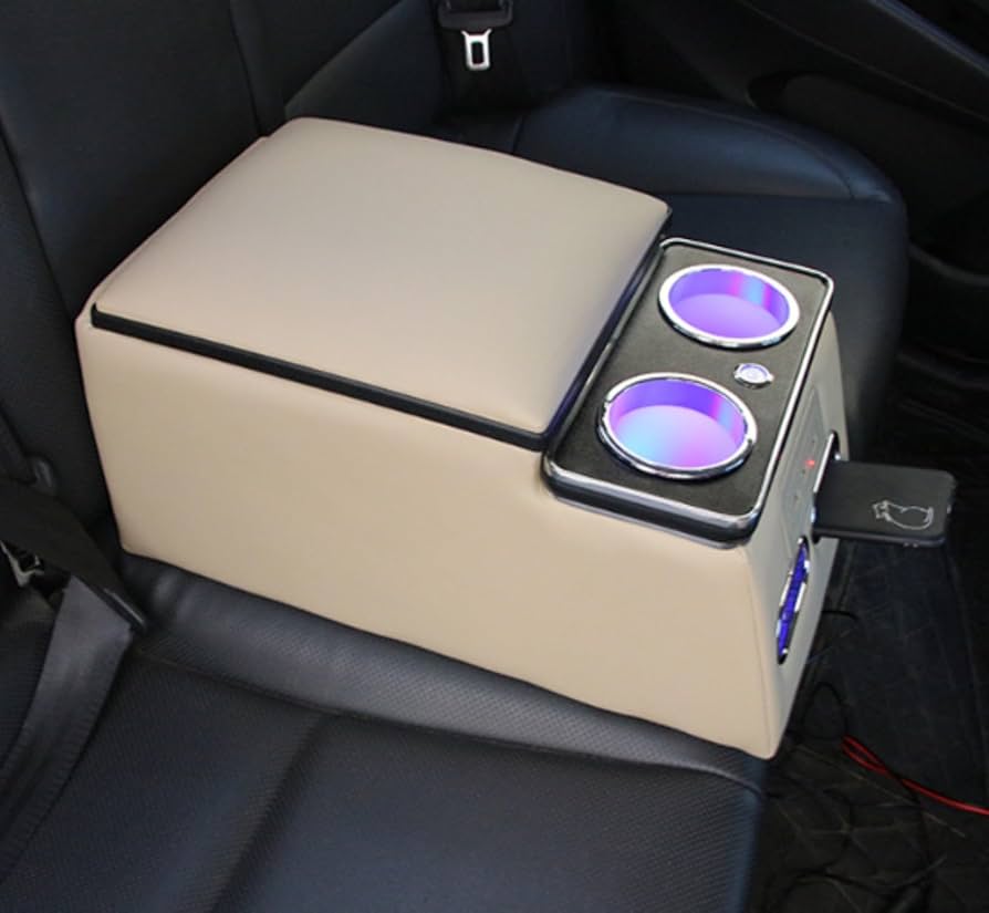 Amazon | Pazzfre 車用後席アームレスト収納ボックス 多機能